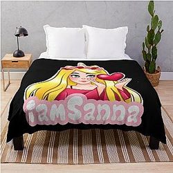 Sanna Loves Unicorn Black Throw Blanket