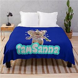 Sanna Loves Unicorns Blue Throw Blanket