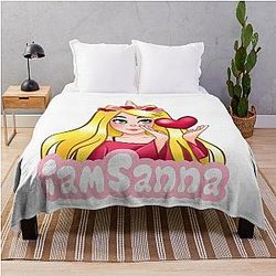 Sanna Loves Unicorns White Throw Blanket