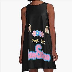 Sanna Loves Unicorns Black A-Line Dress