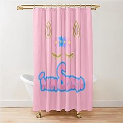 Sanna Loves Unicorns Pink Shower Curtain
