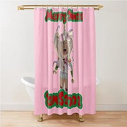 Sanna Loves Unicorns Merry Xmas Shower Curtain