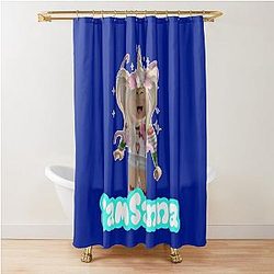 Sanna Loves Unicorns Blue Shower Curtain