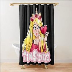 Sanna Loves Unicorns Black Shower Curtain