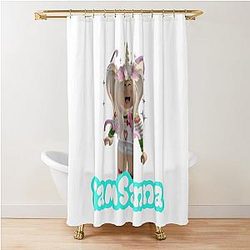 Sanna Loves Unicorns Shower Curtain