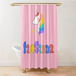 Sanna Loves Unicorns Pink Shower Curtain