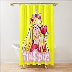 Sanna Loves Yellow Shower Curtain