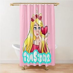 Sanna Loves Unicorn Pink Shower Curtain