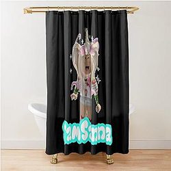 Sanna Loves Unicorns Black Shower Curtain
