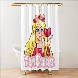 Sanna Loves Unicorns Shower Curtain