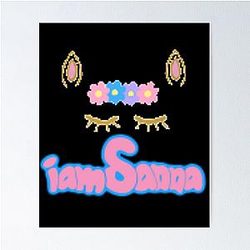 Sanna Loves Unicorns Black Poster