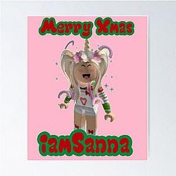 Sanna Loves Unicorns Merry Xmas Poster