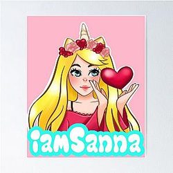 Sanna Loves Unicorns Pink Poster