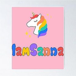 Sanna Loves Unicorns Pink Poster