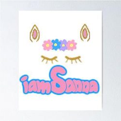 Sanna Loves Unicorns White Poster