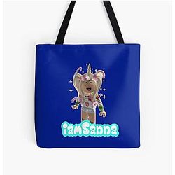 Sanna Loves Unicorns All Over Print Tote Bag