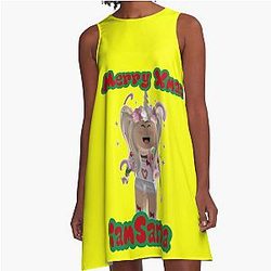 Sanna Loves Unicorns Merry A-Line Yellow Dress