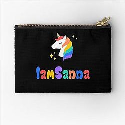 Sanna Loves Unicorn Black Zipper Pouch