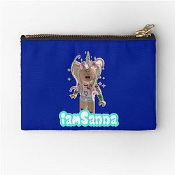 Sanna Loves Unicorns Blue Zipper Pouch