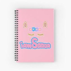 Sanna Loves Unicorns Pink Spiral Notebook