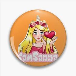 Sanna Loves Unicorns Neon Orange Pin