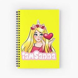 Sanna Loves Unicorn's Yellow Spiral Notebook