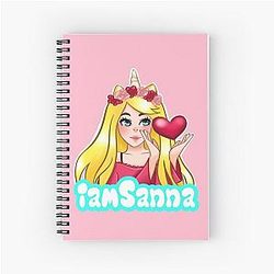Sanna Loves Unicorn Pink Spiral Notebook