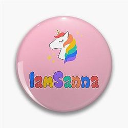 Sanna loves unicorns pink not Sanna pin