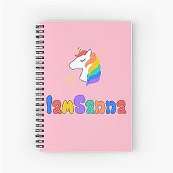 Sanna Loves Unicorns Pink Spiral Notebook
