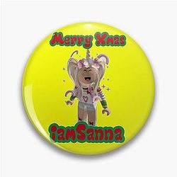 Sanna Loves Unicorns Merry Xmas Yellow Pin
