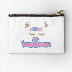 Sanna Loves Unicorns White Zipper Pouch