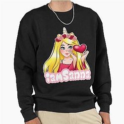 Sanna Loves Unicorns Black Pullover Sweatshirt