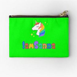 Sanna Loves Unicorns Green Zipper Pouch