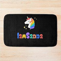 Sanna Loves Unicorns Black Bath Mat