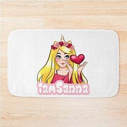 Sanna Loves Unicorn White Bath Mat