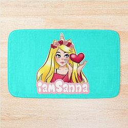 Sanna Loves Unicorns Sky Blue Bath Mat