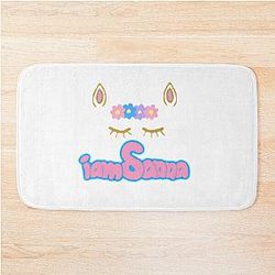 Sanna Loves Unicorns White Bath Mat
