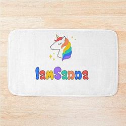 Sanna Loves Unicorns White Bath Mat