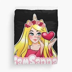 Sanna Loves Unicorns Black Duvet Cover