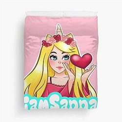 Sanna Loves Unicorns Pink Duvet Cover