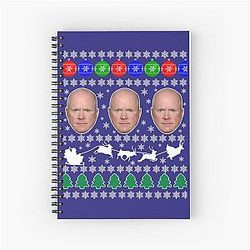 Phil Mitchell Steve McFadden Eastenders Ian Beale Ugly Christmas Sweater Xmas Party Jumper Gift Spiral Notebook