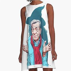 Sir Ian McKellen An illustration by Paul Cemmick A Line Dress