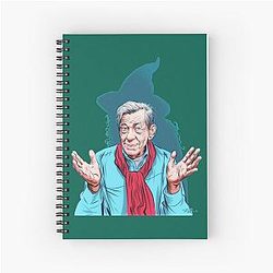 Sir Ian McKellen an illustration by Paul Cemmick Spiral Notebook