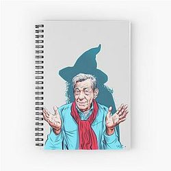Sir Ian McKellen - Illustration by Paul Cemmick Spiral Notebook