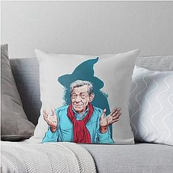 Sir Ian McKellen An illustration by Paul Cemmick Throw Pillow