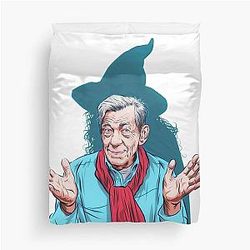 Sir Ian McKellen An illustration by Paul Cemmick Duvet Cover