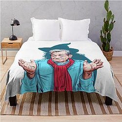 Sir Ian McKellen - An illustration by Paul Cemmick Throw Blanket