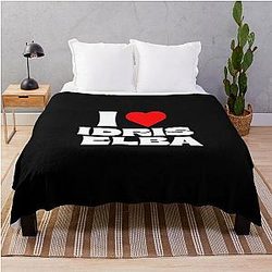 I Love Idris Elba White Font Throw Blanket