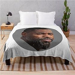 Idris Elba Pencil Drawing Throw Blanket
