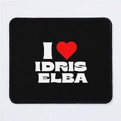 I Love Idris Elba - White Font Mouse Pad